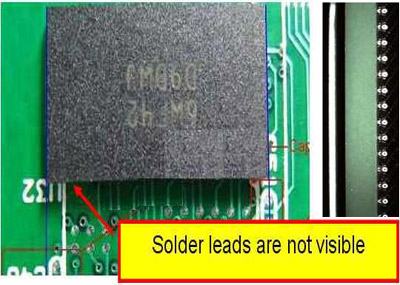 側(cè)面BGA設(shè)備連接導線展示